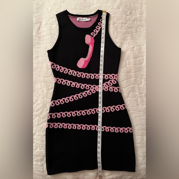 Telephone Dress MADDY- Black/Pink Cotton Mini Dress size S 🔥🔥🔥 - Picture 6 of 9
